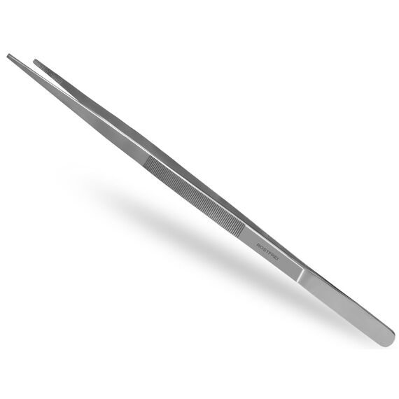Küchenpinzette, Grillpinzette, Kochpinzette, Pinzette Edelstahl Gerade (50,0 cm) Silber
