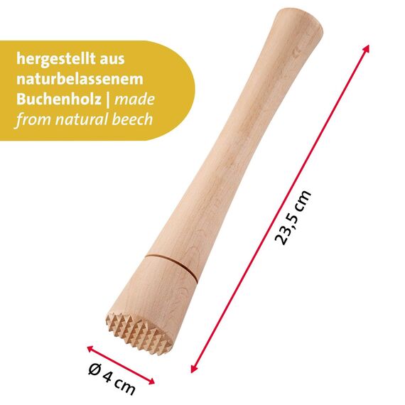Westmark Fermentier-Stampfer – robuster Handstampfer, ideal für Kimchi, Sauerkraut und zum Fermentieren von Gärgut, mühelose Anwendung – Buchenholz, Naturholz