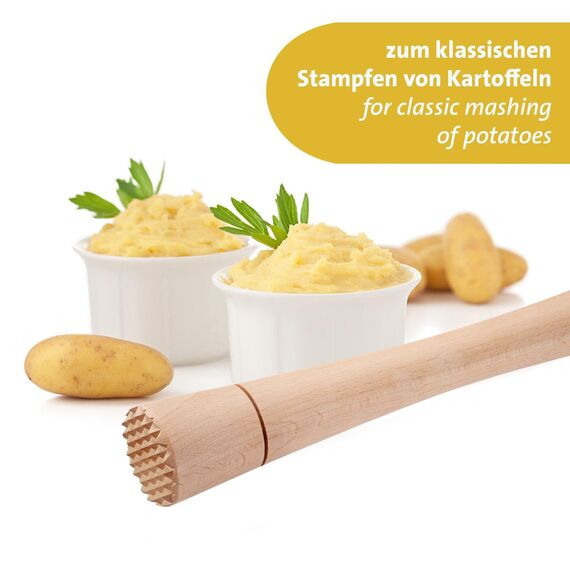 Westmark Fermentier-Stampfer – robuster Handstampfer, ideal für Kimchi, Sauerkraut und zum Fermentieren von Gärgut, mühelose Anwendung – Buchenholz, Naturholz