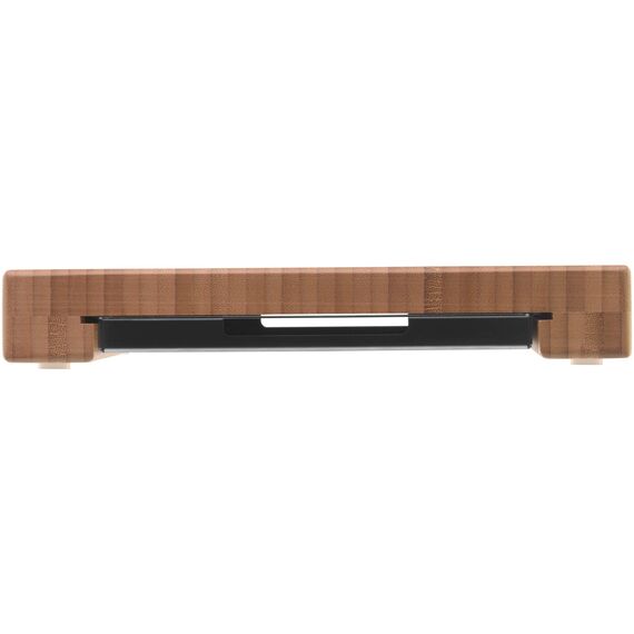WMF Brotschneidebrett mit Krümelfang, Schneidebrett mit Auffangschale 44 x 27 x 4,8 cm, Schneidebrett Holz mit Krümmelschale, Bambus, Gitterform, klingenschonend