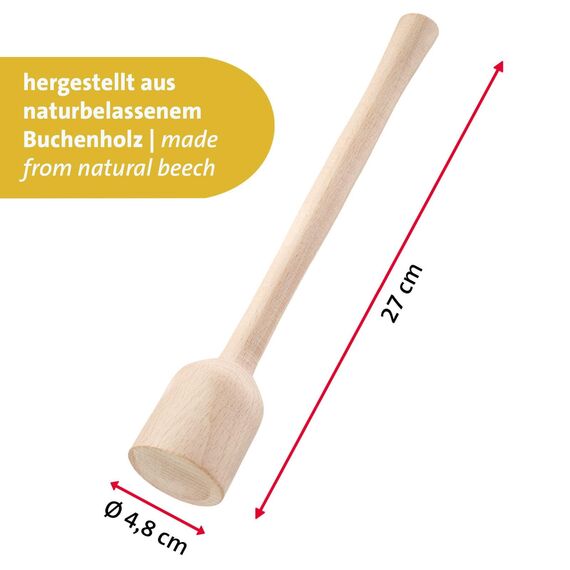 Westmark Kartoffel- und Kraut-Stampfer – robuster Handstampfer, ideal für Kartoffeln, Sauerkraut und zum Fermentieren von Gärgut, mühelose Anwendung – Buchenholz