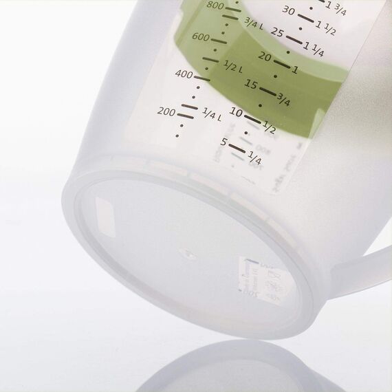 Westmark Rührbecher mit Spritzschutz, Deckel und Ausgießer, Kunststoff, Füllvolumen: 1,4 Liter, Helena, Transparent/Apfelgrün, 3105227A, 19.5 x 15 x 14.8 cm