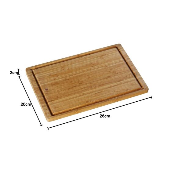WMF Schneidebrett Bambus natur, 45 x 30 x 1,9 cm, Schneidebrett Holz, Bambus Brett, Holzbrett groß - Tranchierbrett mit Saftrille - Küchenbrett klingenschonend