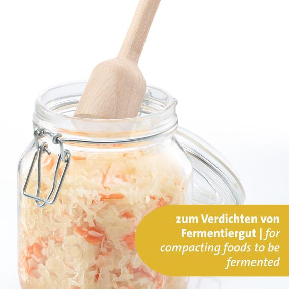 Westmark Kartoffel- und Kraut-Stampfer – robuster Handstampfer, ideal für Kartoffeln, Sauerkraut und zum Fermentieren von Gärgut, mühelose Anwendung – Buchenholz