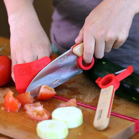 Opinel Le petit Chef - Kinder Kochmesser Set - 3 teilig - Kochmesser - Fingerschutz - Sparschäler - rostfrei