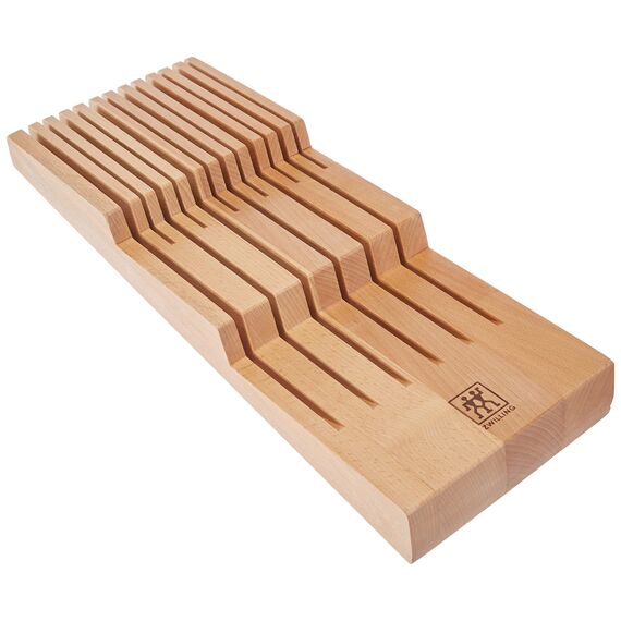 ZWILLING Schubladen-Einsatz für Küchenmesser aus Holz, Aufbewahrung für 12 Messer, 41 x 15,5 x 4,8 cm, Braun