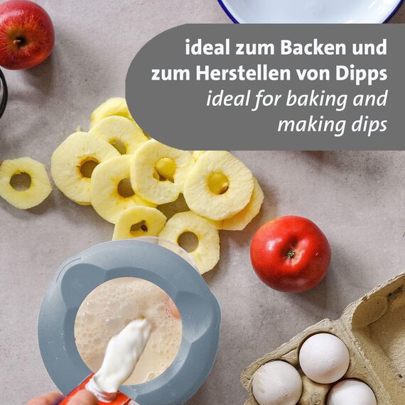 Westmark Rührbecher/Messkanne mit Spritzschutz, Deckel und Ausgießer, Kunststoff, Füllvolumen: 1,4 Liter, Helena, Transparent/Blau, 3105227B, 1 – Pack