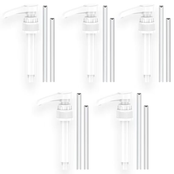 Dosierpumpe für B. Body Nutrition, 5-teilige Vital Drink Erstpumpe Wiederverwendbarer Pumpspender für 500ml/1000ml Flaschen mit 5 Langen und 5 kurzen Schläuchen