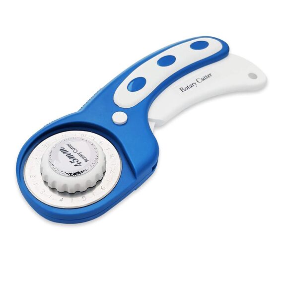 Headley Tools Rollschneider mit 5 Ersatzklingen, Stoffschneider mit Ergonomischem Griff und Sicherheitsverschluss Rollschneider 45mm für Stoff, Leder, Basteln, Nähen, Quilten (Blau)