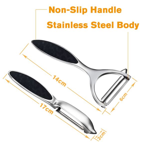 Sparschäler Schäler Edelstahl Zweischneidig Pendelklinge Rostfrei Spülmaschinengeeignet, 2PCS für Küche für Obst Karotten Auberginen Paar Mango Gurken Schokolade mit ergonomischem rutschfesten Griff