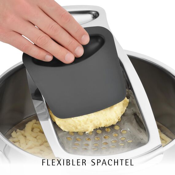 WMF Spätzle-Profi 35 x 14 cm, Spätzlereibe mit Teigschaber, Spätzlehobel, Cromargan Edelstahl, Einhängerille, spülmaschinenfest