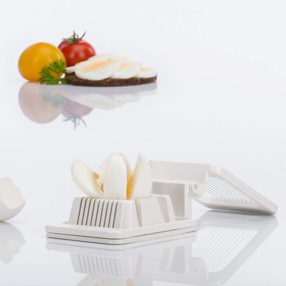 Westmark Kombi-Eierteiler/Eierstückler, einzeln gespannte Schneiddrähte aus Edelstahl, Kunststoff/Rostfreier Edelstahl, Weiß, 10752260