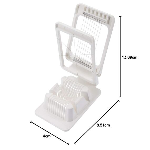 Westmark Kombi-Eierteiler/Eierstückler, einzeln gespannte Schneiddrähte aus Edelstahl, Kunststoff/Rostfreier Edelstahl, Weiß, 10752260