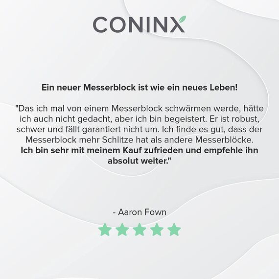 Coninx Messerblock Gummibaumholz | Messerhalter 15 Schlitze Kochmesser | Messerblock Ohne Messer | Geeignet für 15 Messer, Wetzstahl | Messerhalter für Küchenmessern | 13 x 19 x 22 cm