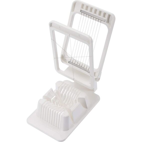 Westmark Kombi-Eierteiler/Eierstückler, einzeln gespannte Schneiddrähte aus Edelstahl, Kunststoff/Rostfreier Edelstahl, Weiß, 10752260