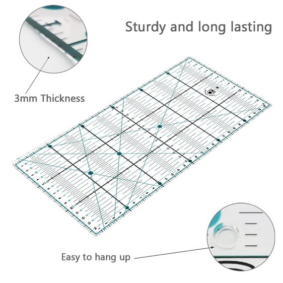 Rollschneider Set - 45mm Rollschneider Stoffschneider Set inkl. A3 Schneidematte, Rollschneider, Ersatzklingen, Patchwork-Lineal, Stoffklammern, ideal zum Basteln, Nähen, Patchworken (Grün)