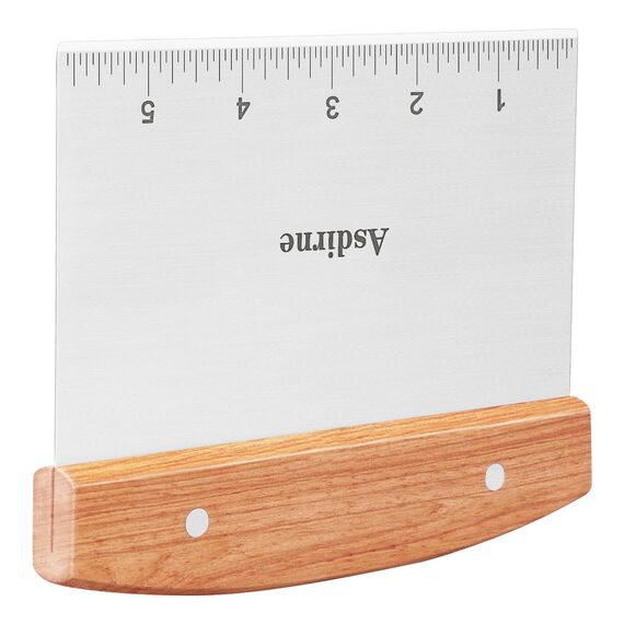 Asdirne Teigschaber, Teigschaber Edelstahl mit Holzgriff und Edelstahlklinge in Lebensmittelqualität, Gebäckschaber, 15CM