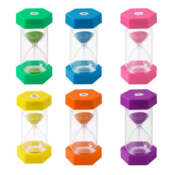 6 Stück Bunter Sanduhren für Kinder,Buntes Sanduhren Set 1/3/5/10/15/30 Minuten,Zeitmesser Sanduhren für das Leben der Kinder,Lernen,Spiel Timing,Kreative Geschenke (C-6 Stück)