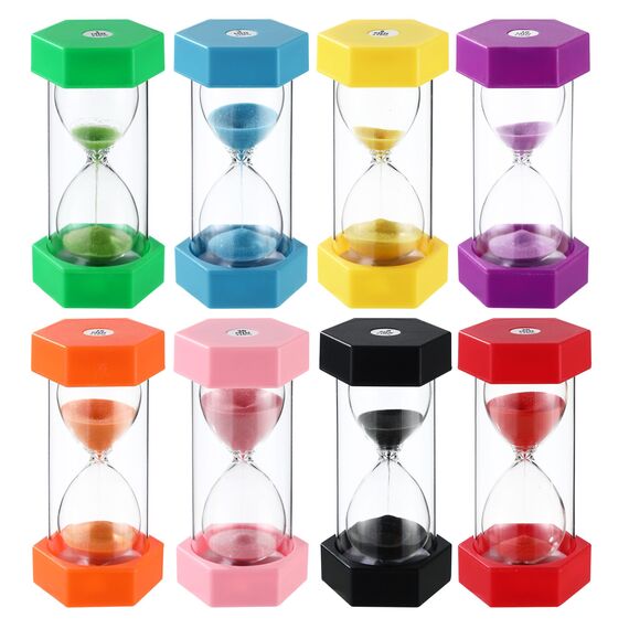 8 Stück Bunter Sanduhren für Kinder,Buntes Sanduhren Set 1/3/5/8/10/15/20/30 Minuten,Zeitmesser Sanduhren für das Leben der Kinder,Lernen,Spiel Timing,Kreative Geschenke (D-8 Stück)