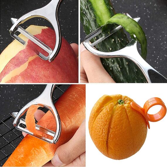 Sparschäler Schäler Edelstahl Zweischneidig Pendelklinge Rostfrei Spülmaschinengeeignet, 2PCS für Küche für Obst Karotten Auberginen Paar Mango Gurken Schokolade mit ergonomischem rutschfesten Griff