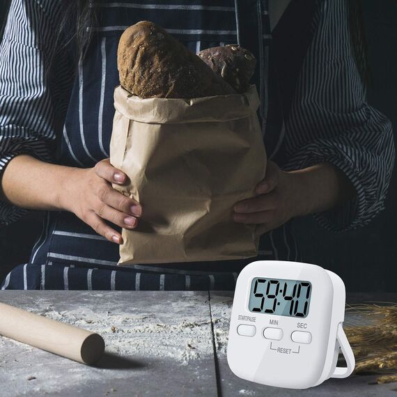 Digitaler Küchentimer Magnetisch Eieruhr Timer Küchenuhr Stoppuhr Countdown Count up, Laut Ton Küchenwecker Zeitmesser Küche Kurzzeitwecker mit LCD zum Kochen Backen Sport Lernen, mit Batterie