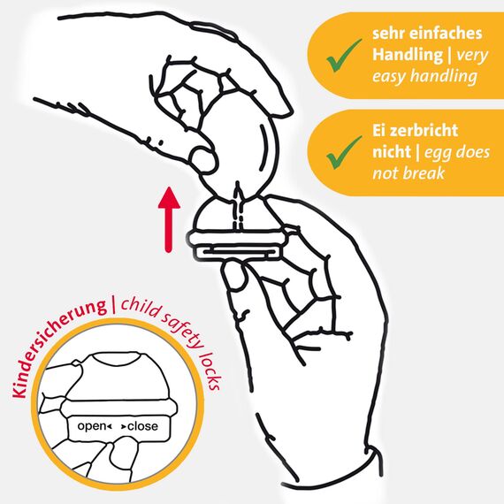 Westmark Set, 2tlg., 1 Eierteiler für runde und ovale Scheiben + 1 Eidorn/Eierpieker, Aluminium/rostfreier Edelstahl/Kunststoff, Duplex, Silber/Rot/Weiß, 102022E6