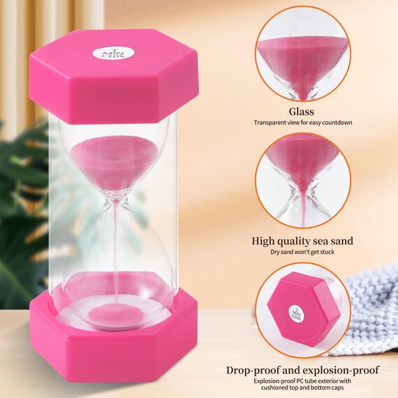 6 Stück Bunter Sanduhren für Kinder,Buntes Sanduhren Set 1/3/5/10/15/30 Minuten,Zeitmesser Sanduhren für das Leben der Kinder,Lernen,Spiel Timing,Kreative Geschenke (C-6 Stück)