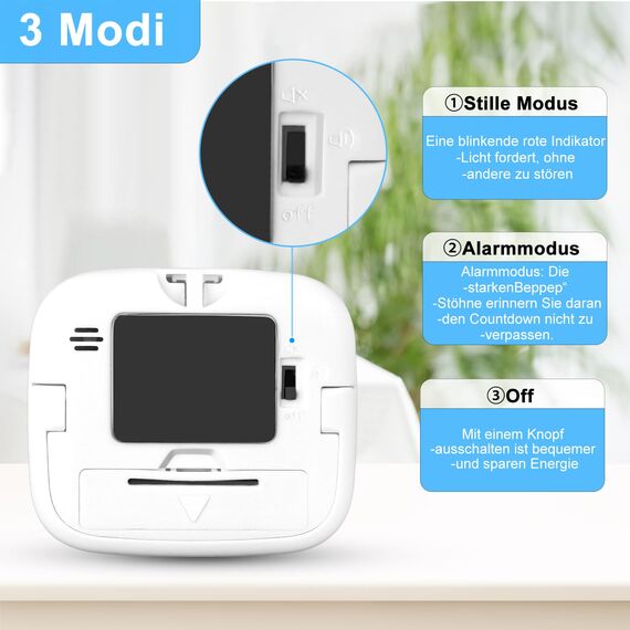 Digitaler Küchentimer Magnetisch Eieruhr Timer Küchenuhr Stoppuhr Countdown Count up, Laut Ton Küchenwecker Zeitmesser Küche Kurzzeitwecker mit LCD zum Kochen Backen Sport Lernen, mit Batterie