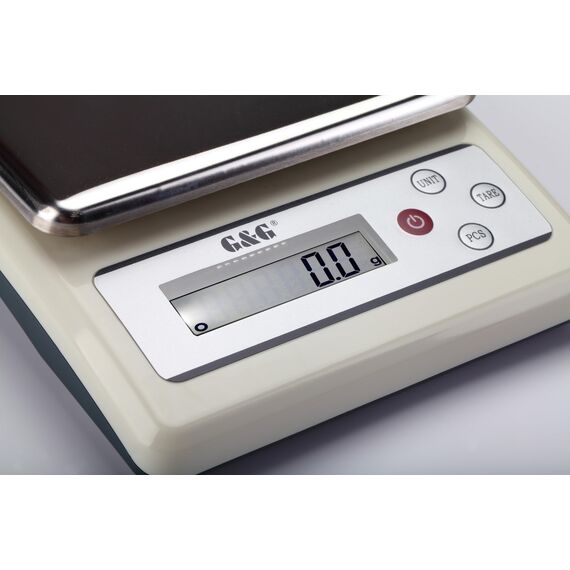 G&G KF6K Küchenwaage, 6kg /0.1g, einstellbare Abschaltautomatik, Feinwaage Digitalwaage, mit Netzteil und Batterien