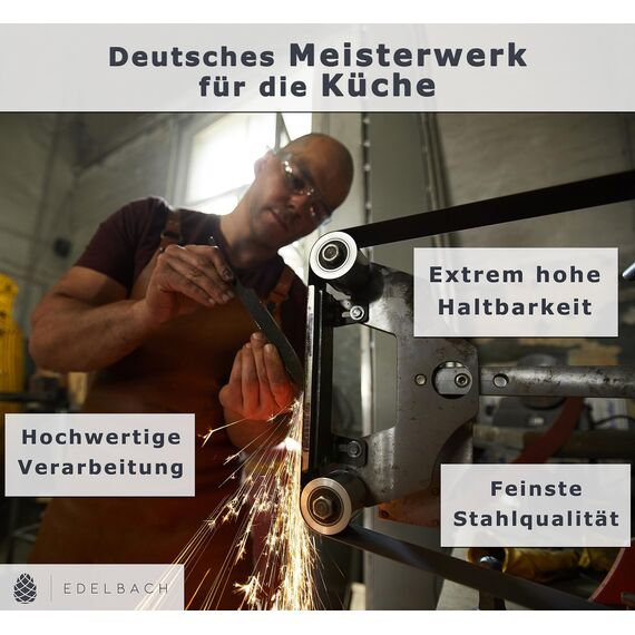 Edelbach Solingen Küchenmesser Set | Made in Germany Solingen Set, Obstmesser, Gemüsemesser, Schälmesser, sehr scharf | Allesschneider Edelstahl | Kneipchen Messer (6x Küchenmesser)