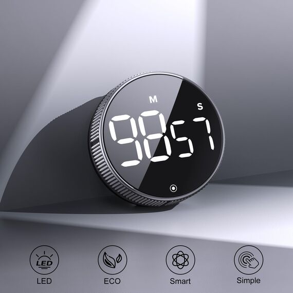 BlueSnail Küche Timer mit LED Digital Display Smart Efficana für Home Classroom Gym Büro, Lautstärke und Helligkeit einstellbare Produktivität Timer