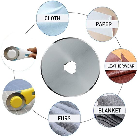 Headley Tools Rollschneider Ersatzklingen 60mm (10 Stück) passen auf alle 60mm Rotary Cutter