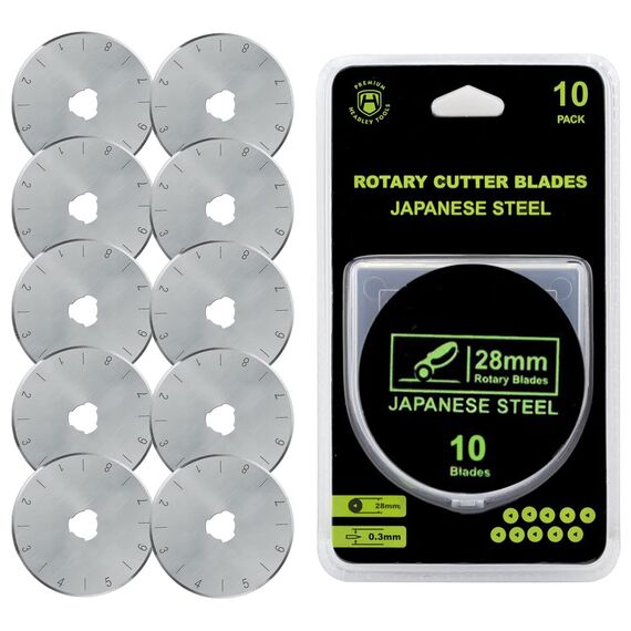 Headley Tools Rollschneider Ersatzklingen 28mm (6 Stück) passen auf alle 45mm Rotary Cutter