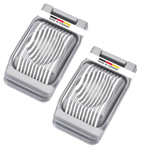 Westmark 2 Eierteiler für runde und ovale Scheiben, einzeln gespannte Schneiddrähte aus Edelstahl, Aluminium/Rostfreier Edelstahl, Duplex, Silber, 102022E3