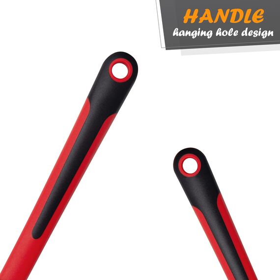 TEEVEA Silikon-Spatel zum Kochen, Backen, Mischen, hitzebeständig, antihaftbeschichtet, spülmaschinenfest, BPA-frei, Küchenutensilien, 4er-Set, Rot und Schwarz