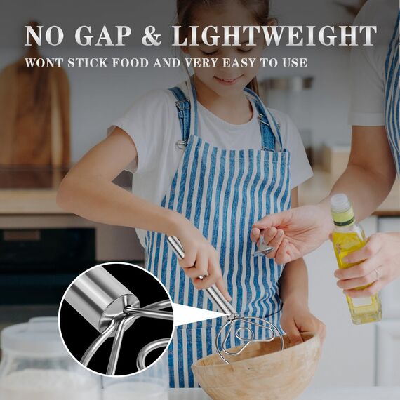 TEEVEA Dänischer Teigbesen mit Edelstahlhaken, Brotmixer im niederländischen Stil, für Sauerteig-Backwerkzeuge