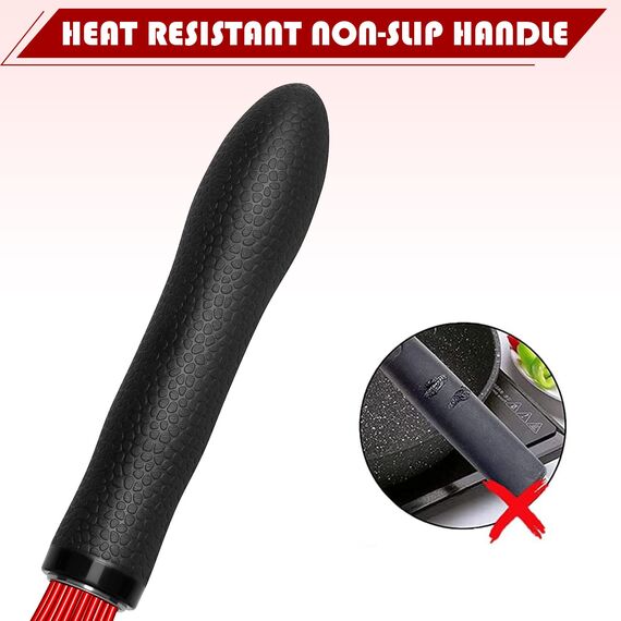 TEEVEA Silikon-Schneebesen, Küchen-Silikon-Schneebesen zum Kochen, kratzfest, Wiking-Werkzeug, Metalldraht, Edelstahl, Schneebesen, Ei, Brot, Silikon, Wisk, kleiner Mini-Schneebesen, hitzebeständig,