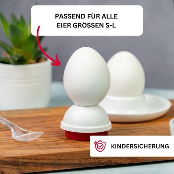 Westmark Eierteiler „Traditionell“ und Eierpiekser – Klassischer Eierteiler für müheloses Schneiden, Eierpiekser mit Sicherheitsverriegelung – Schnelles Zubereiten und sauberes Schneiden – Silber