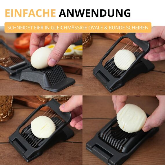 Westmark Eierteiler Duplex "Special Dark Edition", einzeln gespannte Edelstahl-Schneiddrähte, hochwertige Spezialbeschichtung, Aluminium, Anthrazit, 1020226Z