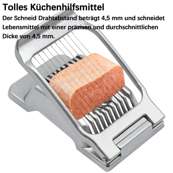 Eierschneider, Profi Eierteiler Schneiddrähte aus Edelstahl Spülmaschinenfest, Stable Eischneidewerkzeug aus Aluminium Eierschneider für runde und ovale Eier Schneiden Silit Gitter