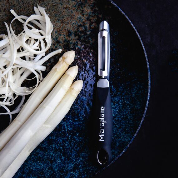 Microplane Profi-Schäler mit Doppelklinge in Edelstahl für Rechtshänder und Linkshänder