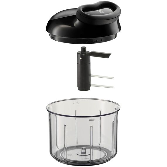 WMF Gourmet Gemüseschneider manuell mit Seilzug, Multizerkleinerer manuell 900ml, ideal für Gemüse, Zwiebeln, Knoblauch, Nüsse, Kräuter oder Obst, Kunststoff