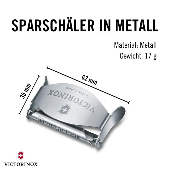 Victorinox Sparschäler, Kartoffelschäler, Klein, Peeler, Extra Scharfe Klinge, Rostfreier Stahl, Metall