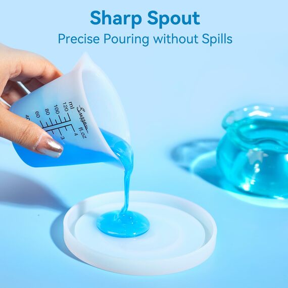 6 Stück Silikon Messbecher Epoxidharz, 120ml sklare 2 Skalen Silikon Messbecher für Gips, Gießpulver, Formen, wiederverwendbares und leicht zu reinigen Epoxidharz zubehör