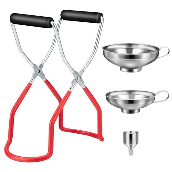 HAUSPROFI Edelstahl Trichterset 4-teilig mit Einmachgläser Heber & Trichter - 3 Größen Küchentrichter Set für Marmelade, Einmachen, Öl, Gewürze - Spülmaschinenfest