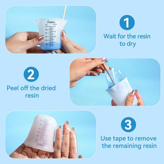 6 Stück Silikon Messbecher Epoxidharz, 120ml sklare 2 Skalen Silikon Messbecher für Gips, Gießpulver, Formen, wiederverwendbares und leicht zu reinigen Epoxidharz zubehör