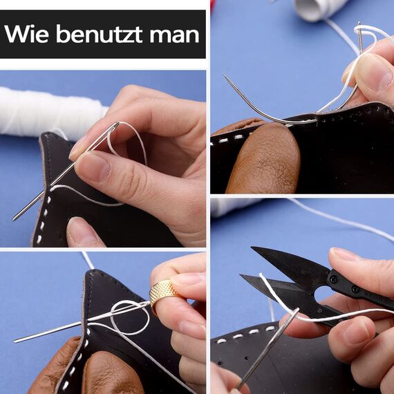 38-teiliges Polsterreparaturset enthält Nähgarn und Nadeln, Ahle, Fingerhut, Ledernähnadeln für Polster, Leder, Teppich, Leinwandreparatur für die Lederreparatur