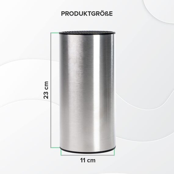 Coninx Edelstahl Messerblock ohne Messer - Moderner runder Messerblock mit flexiblen Lamellen - Universal Messerhalter - Stilvoller Knife Block unbestückt - Erleichtert die Messeraufbewahrung