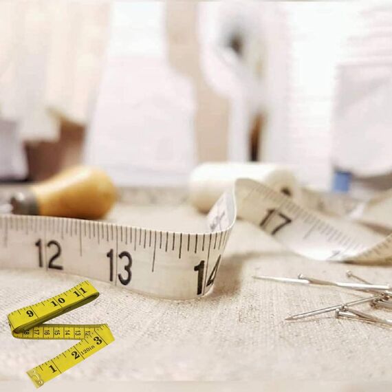 2 Stück Maßbänder Nähen, Körpermaßband, Doppelseitiges Bandmaß 3m Gelb für Schneider Handwerker Haushalte