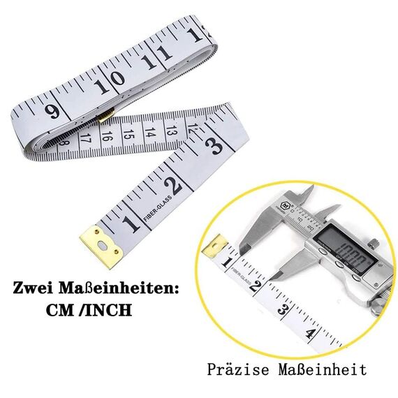 2 Bände Maßband Körpe 200cm/79 Zoll, Schneidermaßband Doppelseitige Measuring Tape Flexible Bandmaß Massband Schneider Mit Knopf Umfangmaßband Für Haushalte Handwerker Schneider